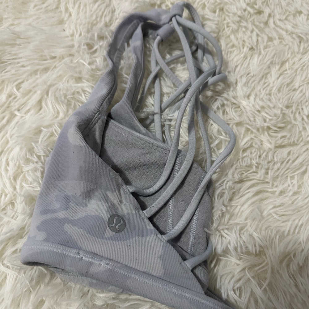 Lululemon Gray Strappy Sports Bra